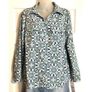 Rebecca Malone Printed Collar Shirt
